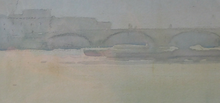 Load image into Gallery viewer, Knighton Hammond. Old London Bridge - Evening Watercolour 1920s
