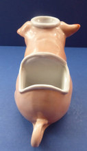 Load image into Gallery viewer, 1910s Novelty Inkwell &amp; Stamp Wetter. Strange Pink Pig Model. Antique GERMAN PORCELAIN
