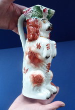 Load image into Gallery viewer, Cute ANTIQUE STAFFORDSHIRE 19th Century Tall Spaniel Dog Jug or Pitcher
