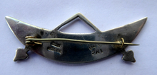 Load image into Gallery viewer, SCOTTISH SILVER. Rarer 1950s Scottish PICTISH Design: Crescent and Rod Brooch. Iain MacCormick Iona (after Alexander Ritchie original)
