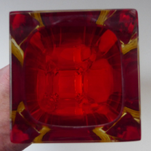 Load image into Gallery viewer, Vintage MURANO Mandruzzato Sommerso Block Vase. With Cut Facets on Each of the Corner Edges
