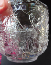 Load image into Gallery viewer, Vintage KOSTA BODA Crystal Glass Christmas Skal Bowl by Artiste Kjell Engman with Swedish Folklore Pattern
