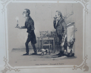 Antique Regency Lithograph 1830s Four Images of a Chess Match