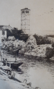 Percival Gaskell Torcello Island Venice Drypoint Etching 1920s