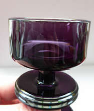 Load image into Gallery viewer, Stylish 1970s SHERINGHAM WEDGWOOD GLASS Purple Candlestick by Stennett-Wilson. 5 inches High
