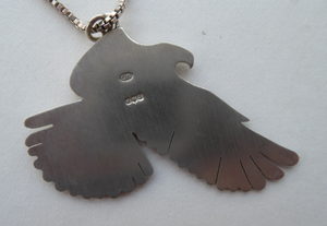 SCOTTISH SILVER Pendant. Edinburgh Hallmark 1992. Golden Eagle Pendant. Designer Piece: SW