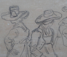 Load image into Gallery viewer, 19th Century Pencil Drawing by Wolfgang Adam TOEPFFER (1766 - 1847) Switzerland. Sheet of Figure Studies
