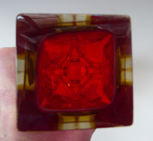 Load image into Gallery viewer, Vintage MURANO Mandruzzato Sommerso Facet Cut Block Vase
