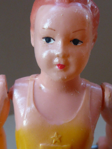 1950s Vintage USSR / Russian Child's Mechanical Toy. A Celluloid Gymnast. WORKING; and with Original Box