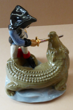 Load image into Gallery viewer, Vintage WADE Figurine of Captain Hook Fighting the Crocodile. BOXED
