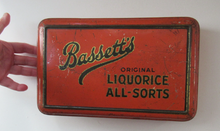 Load image into Gallery viewer, Vintage 1930s Art Deco Bassett&#39;s Liquorice All-sorts in Orange Tin
