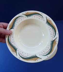1950s Vintage Susie Cooper Pottery BRACKEN PATTERN Shallow Soup Bowls. KESTREL shape. 8 inches