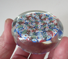 Load image into Gallery viewer, 1960s Vetreria 3 Fiori Millefiori Italian Art Glass Close Pack Paperweight. Signed on the base
