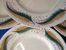 Load image into Gallery viewer, 1950s Vintage Susie Cooper Pottery BRACKEN PATTERN Dessert Plates. KESTREL shape. 9 inches
