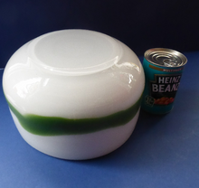 Load image into Gallery viewer, DANISH Holmegaard Glass Palet Bowl with Green Stripe. Designed by MICHAEL BANG. 1970
