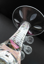 Load image into Gallery viewer, Pretty Set of Six STUART CRYSTAL ELGIN Pattern Sherry or Liqueur Glasses. With Engraved Foliage Design. Signed

