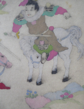 Load image into Gallery viewer, 1930s Elyse Lord Coloured Drypoint Etching. Chinese Warriors on Horseback
