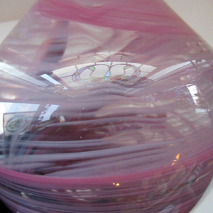 Vintage Mdina Glass ONION Shape Glass Vase Pink Colour 