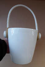 Load image into Gallery viewer, 1950s Ceramica Di Milano ICE PAIL with Handle. Very Rare - with decoration showing a stylish couple drinking cocktails
