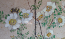 Load image into Gallery viewer, Kate Cameron Signed Watercolour Bees and Flowers Framed
