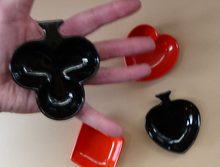 Load image into Gallery viewer, Rare CARLTON WARE Set of 1960s Ceramic Playing Card Suite Dishes
