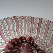 Load image into Gallery viewer, Venetian / Salviati Murano Glass Latticino Zanfirico Glass Finger Bowl with Clear Glass Cherub Prunts
