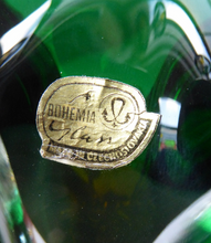Load image into Gallery viewer, HOSPODKA STYLE; Made in Czechoslovakia Label. Fine Chunky 1960s Green and Yellow Cased Glass Bowl
