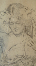 Load image into Gallery viewer, Victorian Pencil Life Study Drapery Study by Sir Bernard Partridge
