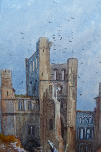 Victorian Art for Sale. James Burrell Smith Watercolour of the Ruins of an Abbey