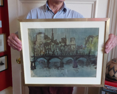 SCOTTISH ART. Sax Shaw (1916 - 2000). Watercolour of the Pont Neuf, Paris. Signed and dated 1950