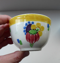 Load image into Gallery viewer, SCOTTISH POTTERY. Sweet Little 1920s BOUGH Ceramic Miniature Bowl or Sugar Bowl. Pretty Hand Painted Floral Design
