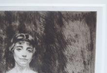 Load image into Gallery viewer, ORIGINAL ETCHING by Scottish Artist James McBey (1883 - 1959). The Silk Dress. Dated 1919 and signed in ink

