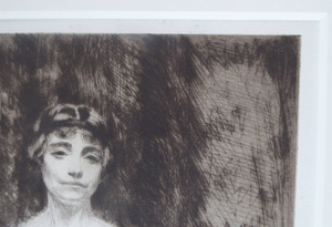 ORIGINAL ETCHING by Scottish Artist James McBey (1883 - 1959). The Silk Dress. Dated 1919 and signed in ink