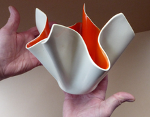 Load image into Gallery viewer, 1950s CERAMIC Handkerchief Vase Arthur Wood Pottery

