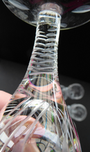 Load image into Gallery viewer, Pretty Set of Six STUART CRYSTAL ELGIN Pattern Sherry or Liqueur Glasses. With Engraved Foliage Design. Signed
