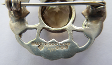 Load image into Gallery viewer, SCOTTISH SILVER Brooch. Stylish 1970s James Coull Design with Small Central Citrine. EDINBURGH Hallmark
