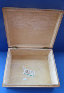 Antique 1930s Sewing Box with Original Folk Art Pen and Ink Decorations