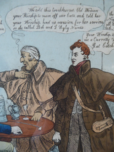 Georgian Satirical PRINT. Irish History Subject. Paddy Arthur's Night Charge 1829