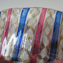 Load image into Gallery viewer, Salviati Murano Glass Latticino Zanfirico Glass Finger Bowl
