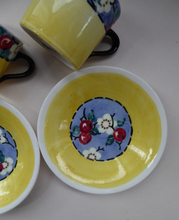 Load image into Gallery viewer, SCOTTISH POTTERY. Sweet Little 1930s BOUGH Pottery Pair of Cups and Saucers
