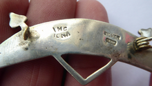 Load image into Gallery viewer, SCOTTISH SILVER. Rarer 1950s Scottish PICTISH Design: Crescent and Rod Brooch. Iain MacCormick Iona (after Alexander Ritchie original)
