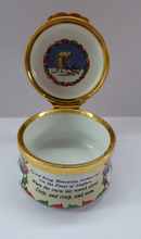 Load image into Gallery viewer, 1990 Halcyon Days Enamels Christmas Box. Good King Wenceslas. Excellent Vintage Condition
