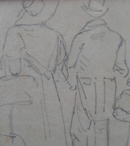 19th Century Pencil Drawing by Wolfgang Adam TOEPFFER (1766 - 1847) Switzerland. Sheet of Figure Studies