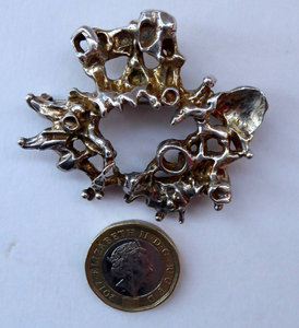 Vintage BRUTALIST Design. Sterling Silver Brooch. Marked STERLING 925S RS for Randers Sølvvarefabrik