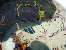 Load image into Gallery viewer, STUDIO POTTERY: Large Studio Pottery Charger. Decorated with Multi-Coloured Painterly Abstract Designs
