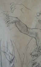 Load image into Gallery viewer, Victorian Pencil Life Study Drapery Study by Sir Bernard Partridge
