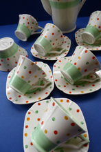 Load image into Gallery viewer, ART DECO Tams Ware Pottery Rainbow Polka Dots Complete Coffee Set. Extremely Rare
