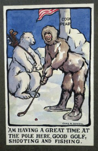 SCOTTISH ART: Charles Rennie Dowell ( 1867 - 1935). Four Little Watercolour Illustrations Relating to the Race for the North Pole in 1909