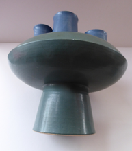 Load image into Gallery viewer, Brutalist Art Pottery Sculptural Flying Saucer Vase
