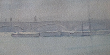 Load image into Gallery viewer, Knighton Hammond. Old London Bridge from the Tower  Watercolour 1920s

